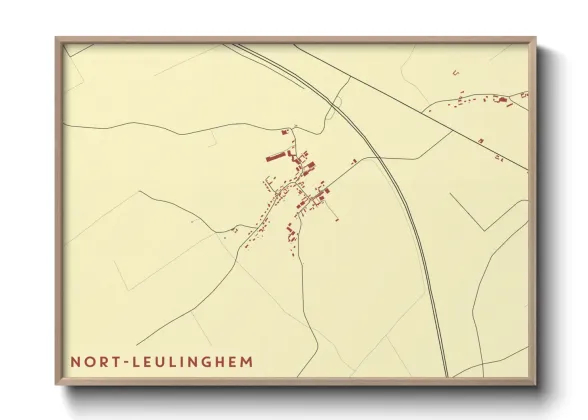 Une affiche de carte sur Nort-Leulinghem
