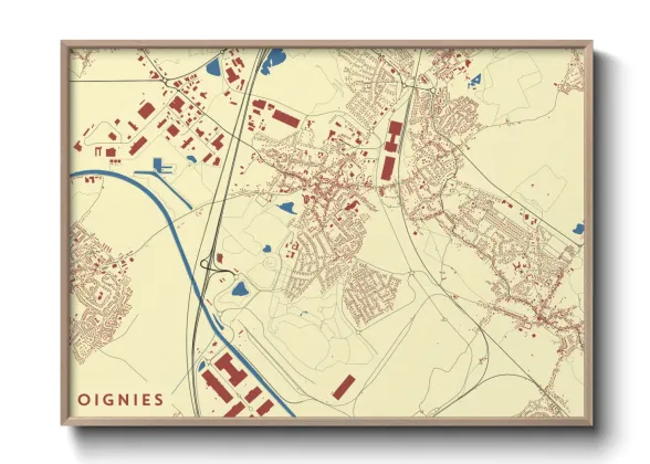 Une affiche de carte sur Oignies