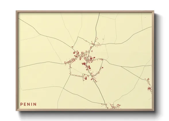 Une affiche de carte sur Penin