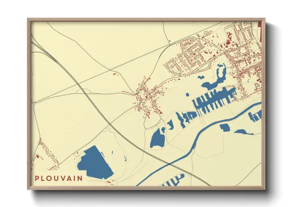 Une affiche de carte sur Plouvain