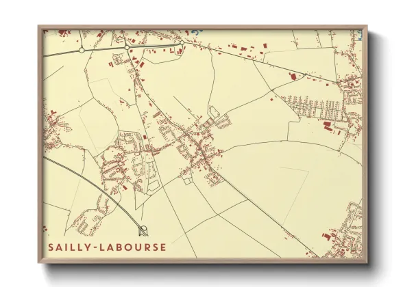 Une affiche de carte sur Sailly-Labourse