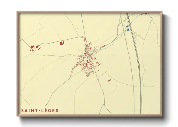 Une affiche de carte sur Saint-Léger