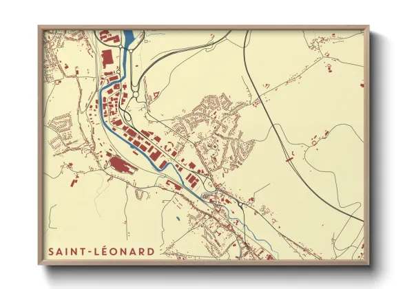 Une affiche de carte sur Saint-Léonard