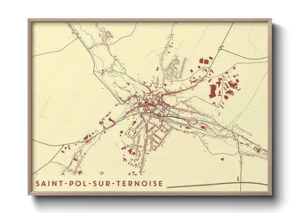 Une affiche de carte sur Saint-Pol-sur-Ternoise