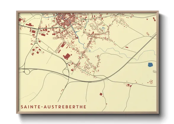Une affiche de carte sur Sainte-Austreberthe