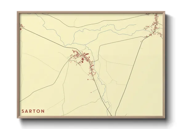 Une affiche de carte sur Sarton