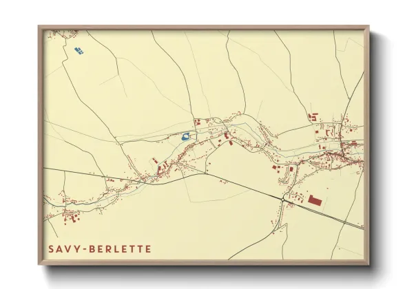 Une affiche de carte sur Savy-Berlette