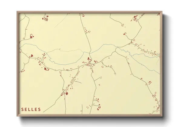 Une affiche de carte sur Selles