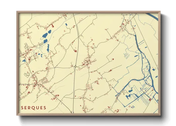 Une affiche de carte sur Serques