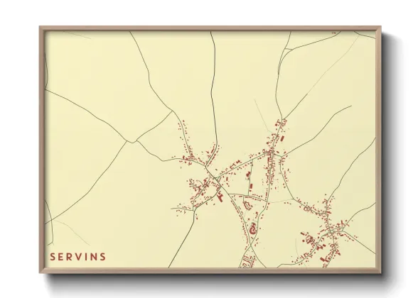 Une affiche de carte sur Servins