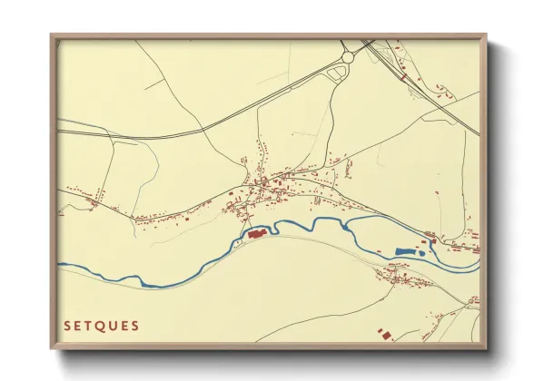Une affiche de carte sur Setques