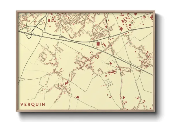 Une affiche de carte sur Verquin