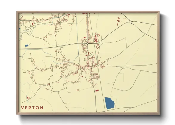 Une affiche de carte sur Verton