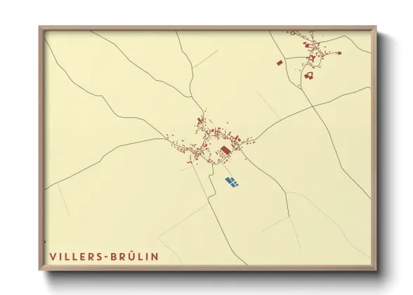Une affiche de carte sur Villers-Brûlin