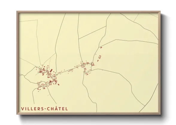 Une affiche de carte sur Villers-Châtel