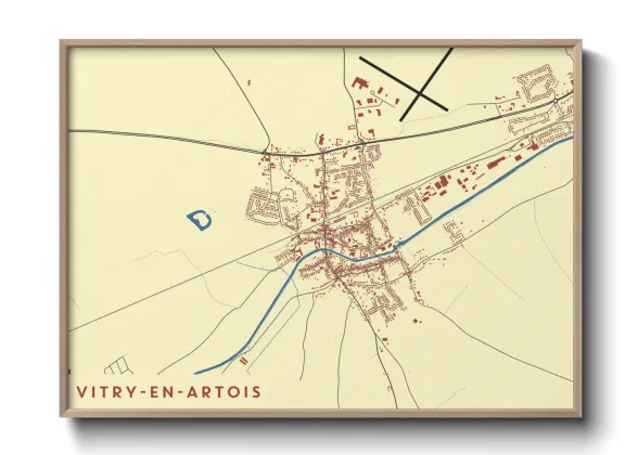 Une affiche de carte sur Vitry-en-Artois