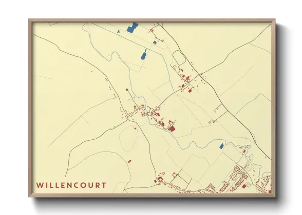 Une affiche de carte sur Willencourt