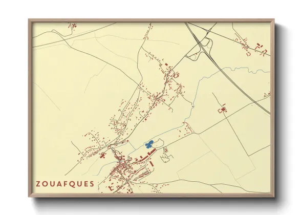 Une affiche de carte sur Zouafques