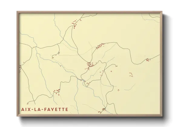 Une affiche de carte sur Aix-la-Fayette