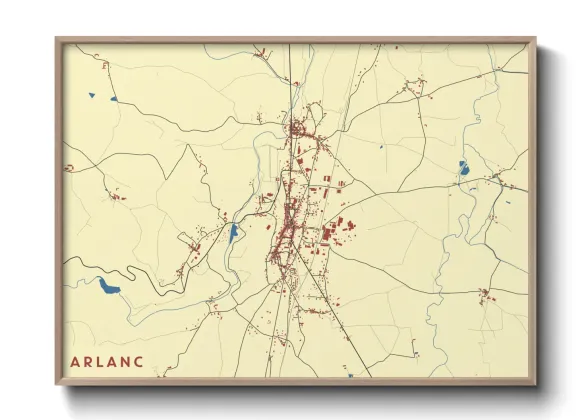 Une affiche de carte sur Arlanc