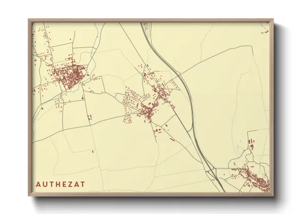 Une affiche de carte sur Authezat