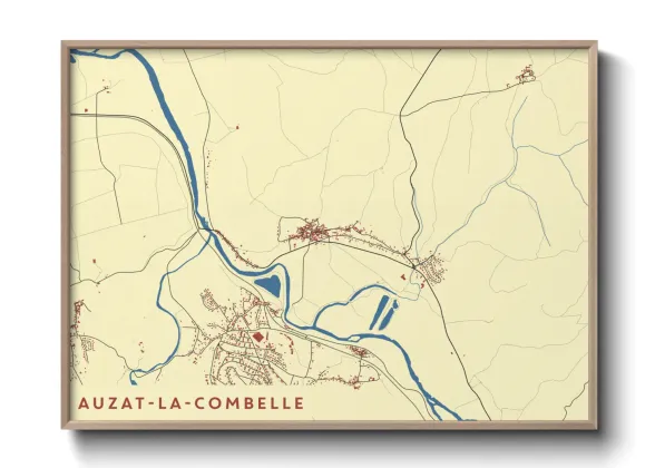 Une affiche de carte sur Auzat-la-Combelle