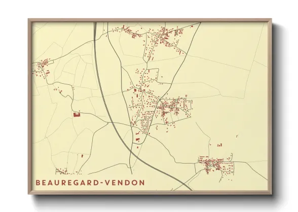 Une affiche de carte sur Beauregard-Vendon