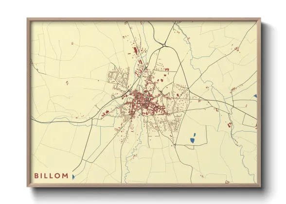 Une affiche de carte sur Billom