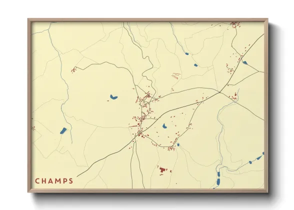 Une affiche de carte sur Champs