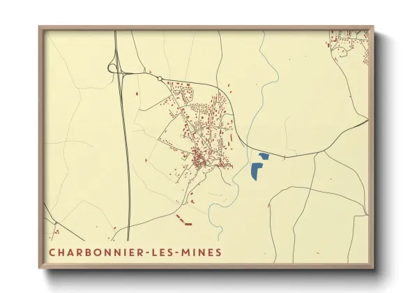 Une affiche de carte sur Charbonnier-les-Mines