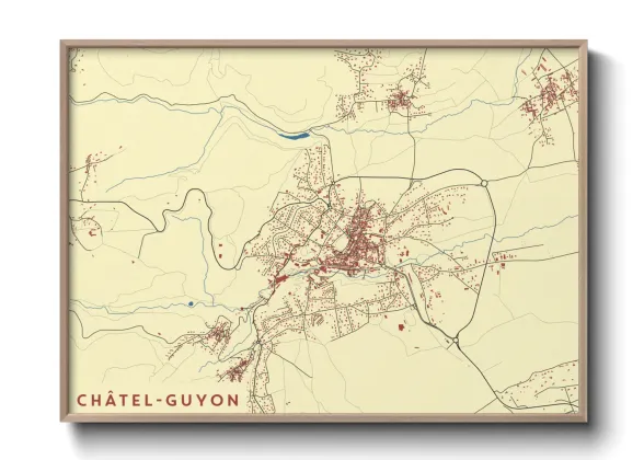 Une affiche de carte sur Châtel-Guyon