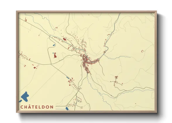 Une affiche de carte sur Châteldon