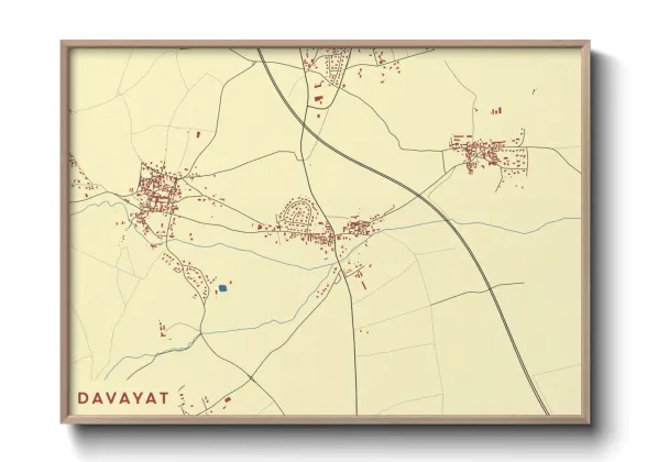 Une affiche de carte sur Davayat