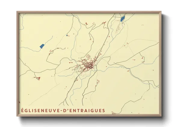 Une affiche de carte sur Égliseneuve-d'Entraigues