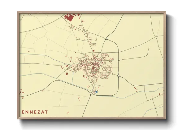 Une affiche de carte sur Ennezat