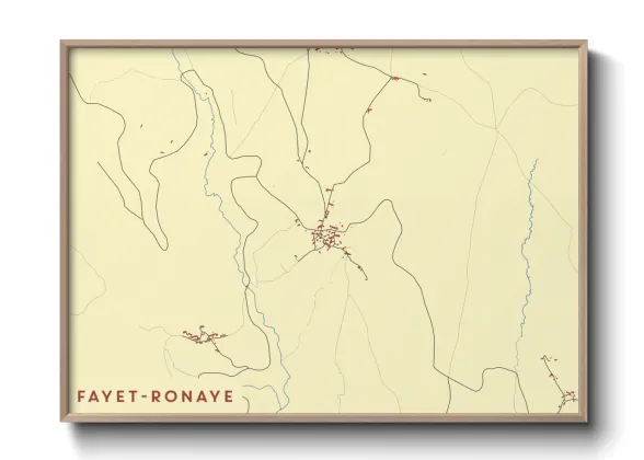 Une affiche de carte sur Fayet-Ronaye