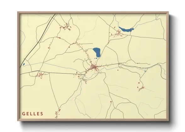 Une affiche de carte sur Gelles