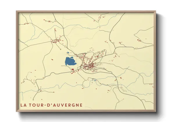 Une affiche de carte sur La Tour-d'Auvergne