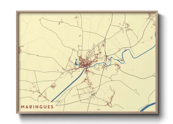 Une affiche de carte sur Maringues