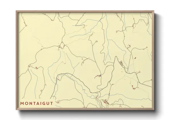 Une affiche de carte sur Montaigut