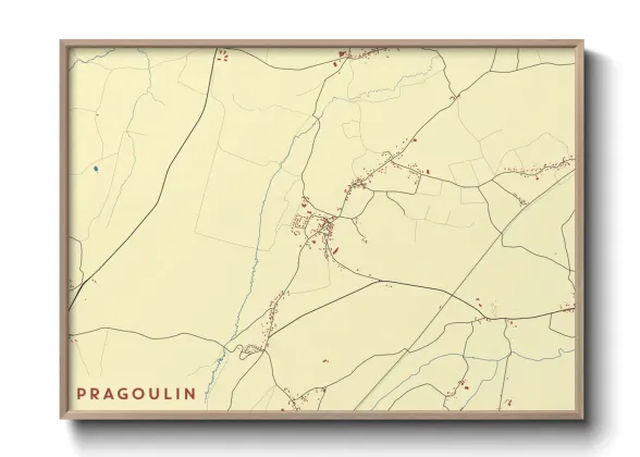 Une affiche de carte sur Pragoulin