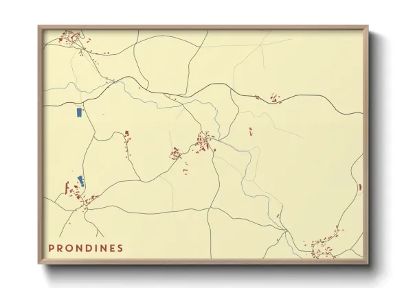 Une affiche de carte sur Prondines