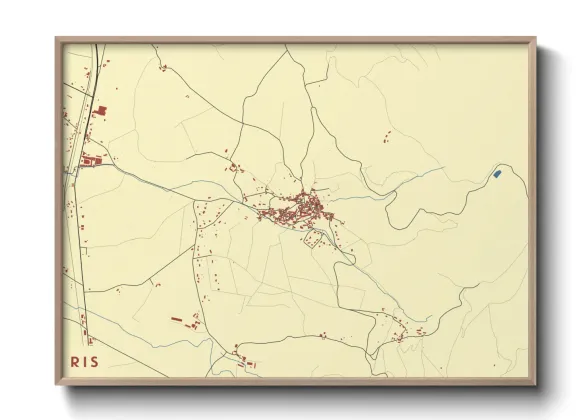 Une affiche de carte sur Ris