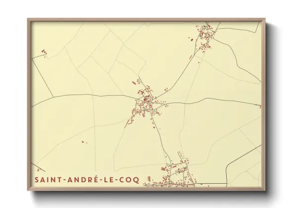 Une affiche de carte sur Saint-André-le-Coq