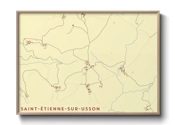 Une affiche de carte sur Saint-Étienne-sur-Usson