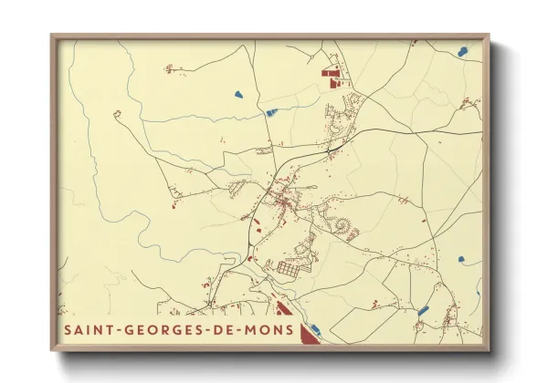 Une affiche de carte sur Saint-Georges-de-Mons