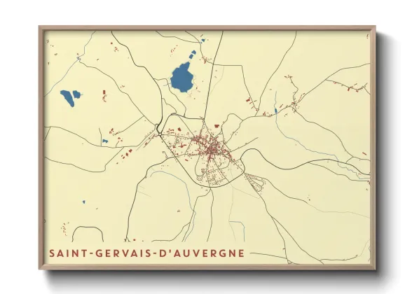 Une affiche de carte sur Saint-Gervais-d'Auvergne
