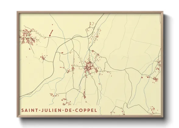 Une affiche de carte sur Saint-Julien-de-Coppel