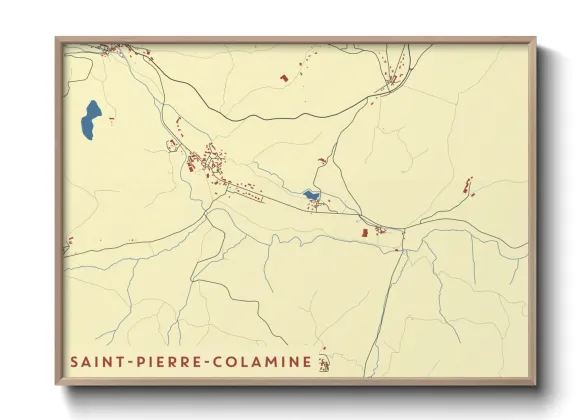 Une affiche de carte sur Saint-Pierre-Colamine