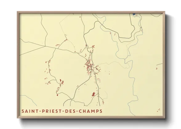Une affiche de carte sur Saint-Priest-des-Champs